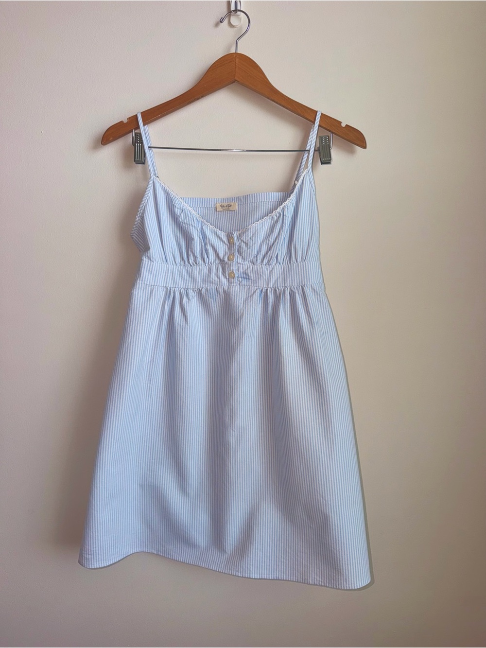 Brandy Melville Light Blue & White Striped Mini Sundress